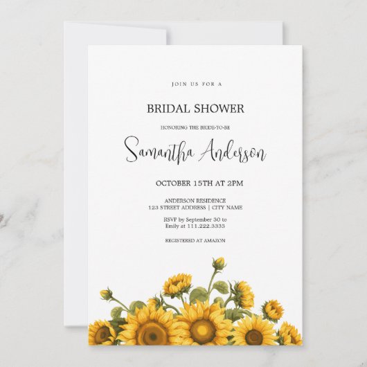 Zonnebloemen Vrijgezellenfeest Kaart (Voorkant)