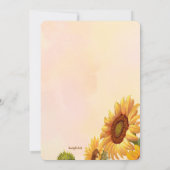 Zonnebloemen Vrijgezellenfeest Kaart (Achterkant)