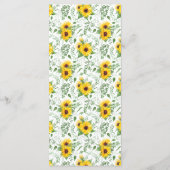 Zonnebloemen Vrijgezellenfeest Menu (Achterkant)