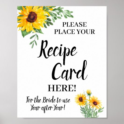 Zonnebloemen Vrijgezellenfeest Ontvangkaart plaats Poster (Voorkant)