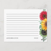 Zonnebloemen Vrijgezellenfeest Recipe Kaart (Achterkant)