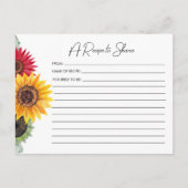 Zonnebloemen Vrijgezellenfeest Recipe Kaart (Voorkant)