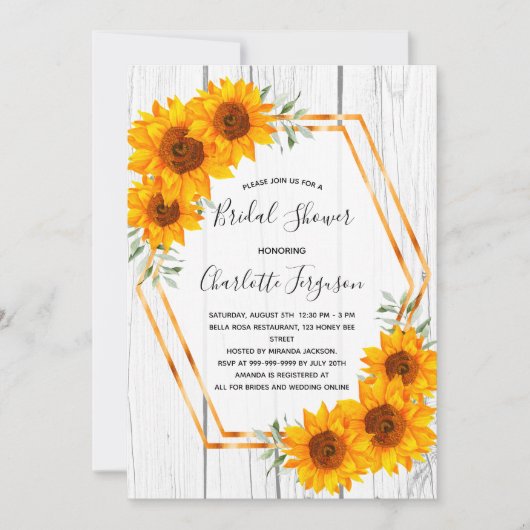 Zonnebloemen Vrijgezellenfeest rustige goudgeometr Kaart (Voorkant)