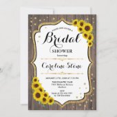 Zonnebloemen Vrijgezellenfeest - Rustisch hout Kaart (Voorkant)