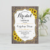 Zonnebloemen Vrijgezellenfeest - Rustisch hout Kaart (Staand voorkant)