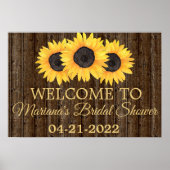 Zonnebloemen Vrijgezellenfeest Rustisch Welkomstbo Poster (Voorkant)