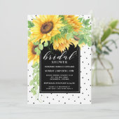 Zonnebloemen Vrijgezellenfeest van Floral en Polka Kaart (Staand voorkant)