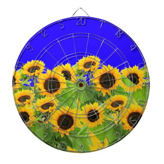 Zonnebloemen - Vrijheid Oekraïne - Vrede Dartbord (Voorkant)