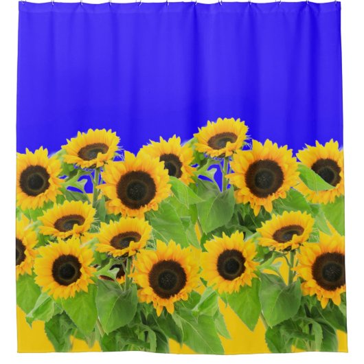 Zonnebloemen - Vrijheid Oekraïne Vrede Oekraïense  Douchegordijn (Voorkant)