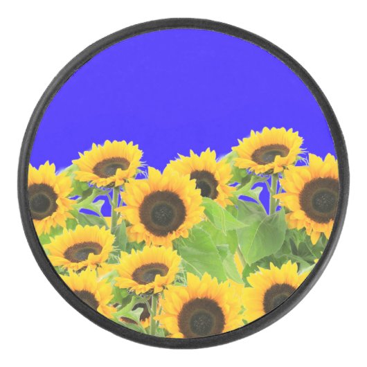 Zonnebloemen - Vrijheid Oekraïne Vrede Oekraïense Hockey Puck (Voorkant)