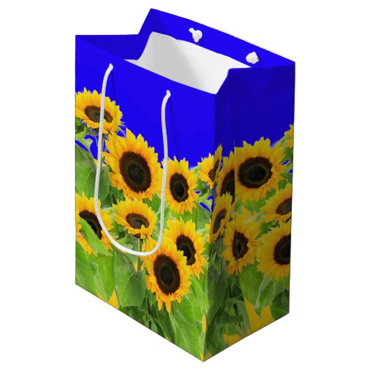 Zonnebloemen - Vrijheid Oekraïne Vrede Oekraïense Medium Cadeauzakje (Voorkant Gekanteld)
