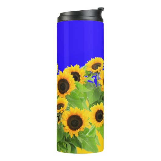 Zonnebloemen - Vrijheid Oekraïne Vrede Oekraïense  Thermosbeker (Gedraaid links)