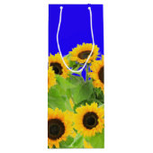 Zonnebloemen - Vrijheid Oekraïne Vrede Oekraïense  Wijn Cadeautas (Achterkant)