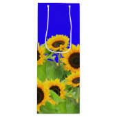 Zonnebloemen - Vrijheid Oekraïne Vrede Oekraïense  Wijn Cadeautas (Voorkant)