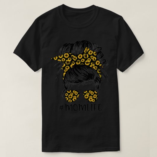 Zonnebloemen Vrouwen Moeder Leven Rommelige Knot H T-shirt (Design voorkant)