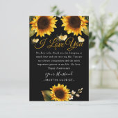 Zonnebloemen waar ik van hou, Jubileum Kaart voor  (Staand voorkant)