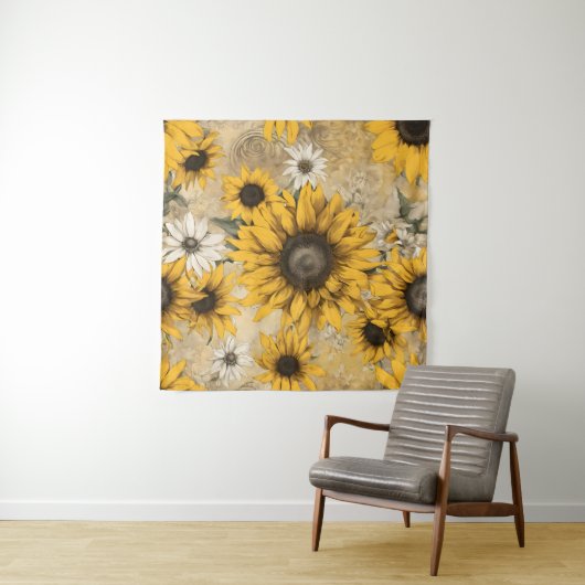 Zonnebloemen Wandkleed (In situ)