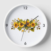 Zonnebloemen wandklok (Voorkant)