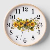 Zonnebloemen Wandklok (Voorkant)