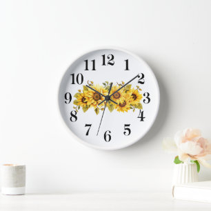 Zonnebloemen Wandklok