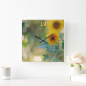 Zonnebloemen wandklok (Huis)