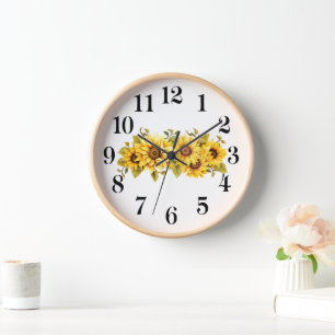 Zonnebloemen Wandklok