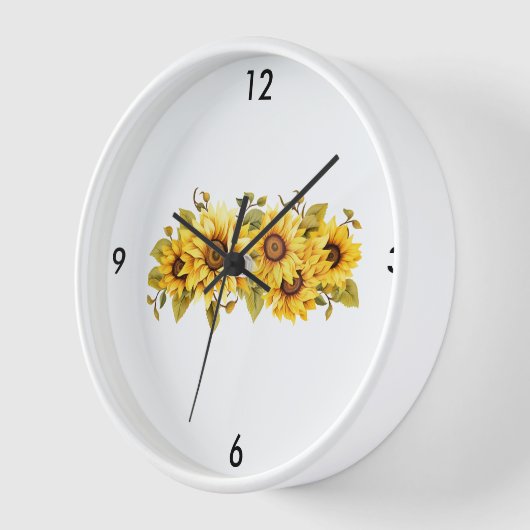 Zonnebloemen wandklok (Hoek)
