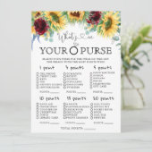 Zonnebloemen Wat zit er in je tas Vrijgezellenfees Kaart (Staand voorkant)