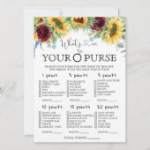 Zonnebloemen Wat zit er in je tas Vrijgezellenfees Kaart (Voorkant)