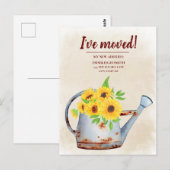 Zonnebloemen Water kan Waterverf adres wijzigen Briefkaart (Voorkant / Achterkant)