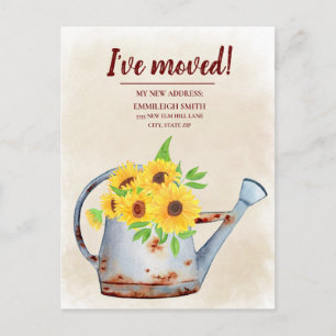 Zonnebloemen Water kan Waterverf adres wijzigen Briefkaart