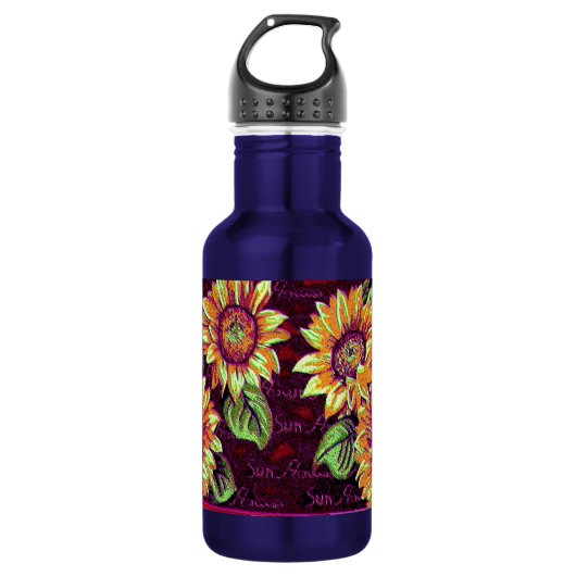 Zonnebloemen Waterfles (Voorkant)