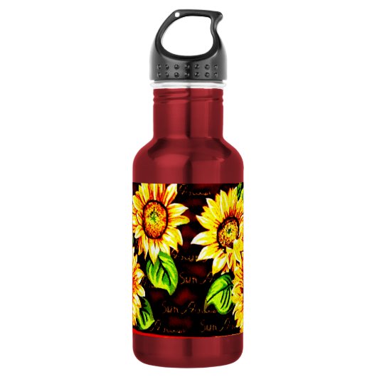 Zonnebloemen Waterfles (Voorkant)
