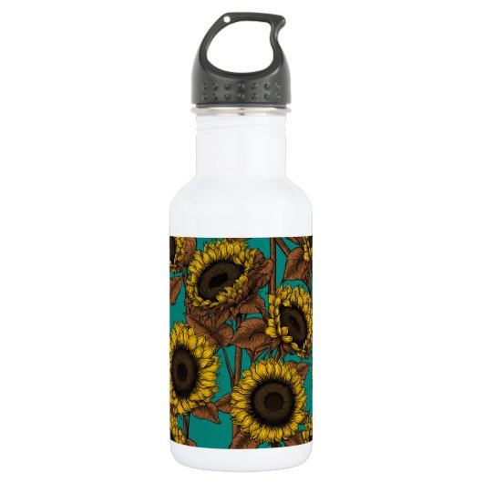 Zonnebloemen Waterfles (Voorkant)