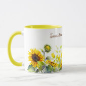 Zonnebloemen Waterverf Afdrukreiskoffieg Mok (Links)