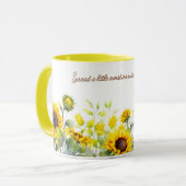 Zonnebloemen Waterverf Afdrukreiskoffieg Mok (Voorkant links)