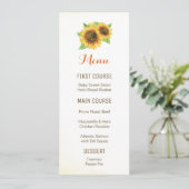 Zonnebloemen Waterverf Bloemenmenu's Menu (Staand voorkant)