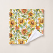 Zonnebloemen Waterverf bloemig Bad Handdoek (Wasdoekje)
