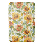 Zonnebloemen Waterverf bloemig Badmat (Voorkant Verticaal)