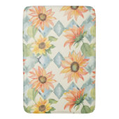 Zonnebloemen Waterverf bloemmotief Badmat (Voorkant Verticaal)