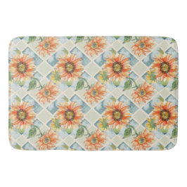 Zonnebloemen Waterverf bloemmotief Badmat