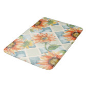 Zonnebloemen Waterverf bloemmotief Badmat (Gekanteld)