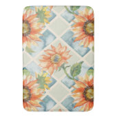 Zonnebloemen Waterverf bloemmotief Badmat (Voorkant Verticaal)