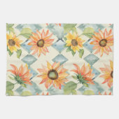 Zonnebloemen Waterverf bloemmotief Theedoek (Horizontaal)