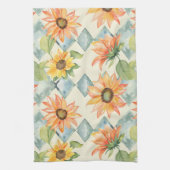 Zonnebloemen Waterverf bloemmotief Theedoek (Verticaal)