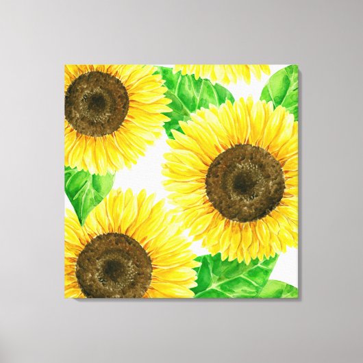 Zonnebloemen waterverf canvas afdruk (Voorkant)