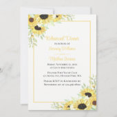 Zonnebloemen Waterverf Floral repeal Dinner Invi Kaart (Voorkant)