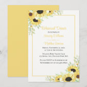 Zonnebloemen Waterverf Floral repeal Dinner Invi Kaart (Voorkant / Achterkant)