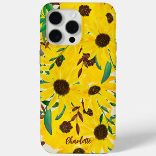 Zonnebloemen Waterverf Gele Bloemen Gepersonalisee iPhone 15 Pro Max Hoesje