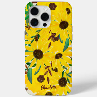 Zonnebloemen Waterverf Gele Bloemen Gepersonalisee iPhone 15 Pro Max Hoesje
